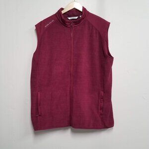 Peter Millar Fade Vest Mens XLT Burgundy Sport Performance Fleece 4-Way Stretch